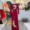 Áo Dài Bà Sui Lụa Đỏ Đô Thêu Kết Cườm - 1